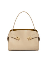 Beige Medium Hug Leather Bag | PDP | Antonia