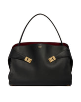 Black Large Hug Leather Bag | PDP | Antonia