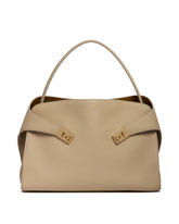 Beige Large Hug Leather Bag | PDP | Antonia