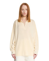 White Louise Polo Sweater - Women's knitwear | PLP | Antonia