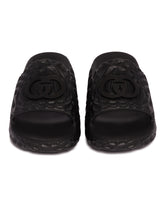 Black GG Cross Slides | PDP | Antonia