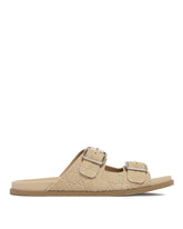 Beige Suede Slider Sandals | PDP | Antonia