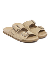 Sandali Slider In Suede Beige | PDP | Antonia