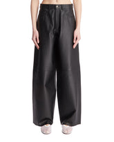 Black Leather Wide-Leg Trousers - HAIKURE WOMEN | PLP | Antonia