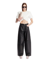 Black Leather Wide-Leg Trousers - HAIKURE WOMEN | PLP | Antonia