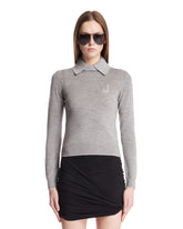 Gray Logo Knit Polo - Jacquemus women | PLP | Antonia