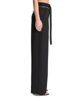 Black Pinstriped Wool Trousers | PDP | Antonia