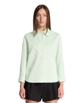 Green Viscose Satin Shirt | PDP | Antonia