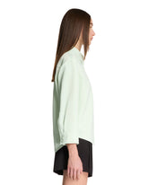 Green Viscose Satin Shirt | PDP | Antonia