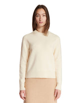 White Wool Crewneck Sweater - Women's knitwear | PLP | Antonia