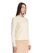 White Wool Crewneck Sweater | PDP | Antonia