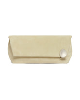 Beige Suede Jewel Zip Pouch | PDP | Antonia