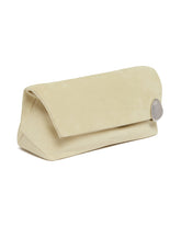 Beige Suede Jewel Zip Pouch | PDP | Antonia