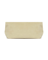 Beige Suede Jewel Zip Pouch | PDP | Antonia