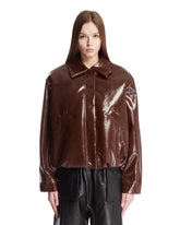 Brown Shiny Padded Jacket - Women's jackets | PLP | Antonia