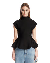 Black Peplum Top - KHAITE WOMEN | PLP | Antonia