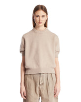 Beige Cashmere T-Shirt Sweater - Women's knitwear | PLP | Antonia