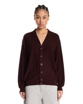 Burgundy Twisted Cardigan - Women's knitwear | PLP | Antonia