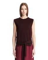 Burgundy Wool Sleeveless Top - Women's knitwear | PLP | Antonia