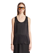 Black Silk Satin Tank Top | PDP | Antonia