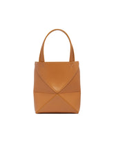 Beige Small Puzzle Fold Tote | PDP | Antonia