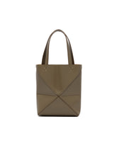 Green Mini Puzzle Fold Tote | PDP | Antonia