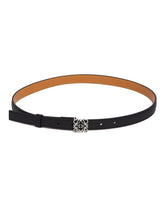 Black Anagram Leather Belt | PDP | Antonia