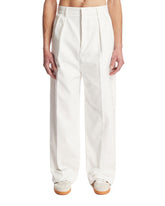 White Pleated Denim Trousers | PDP | Antonia