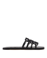 Black Anagram Petal Leather Slides - LOEWE | PLP | Antonia