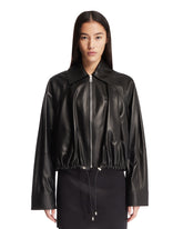 Black Leather Balloon Jacket - Women's jackets | PLP | Antonia