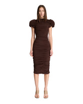 Brown Draped Midi Dress - MAGDA BUTRYM WOMEN | PLP | Antonia