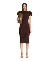 Brown Draped Midi Dress - MAGDA BUTRYM WOMEN | PLP | Antonia