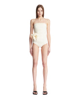 White Floral Applique One-Piece Swimsuit - MAGDA BUTRYM WOMEN | PLP | Antonia