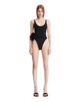 Black Floral Applique One-Piece Swimsuit - MAGDA BUTRYM WOMEN | PLP | Antonia