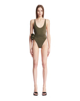 Green Floral Applique One-Piece Swimsuit - MAGDA BUTRYM WOMEN | PLP | Antonia