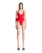 Red Floral Applique One-Piece Swimsuit - MAGDA BUTRYM WOMEN | PLP | Antonia