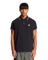 Blue Cotton Polo Shirt - MONCLER | PLP | Antonia