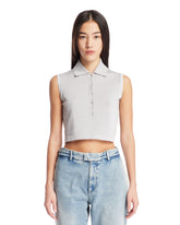 Gray Cropped Polo Top - new arrivals women's clothing | PLP | Antonia