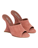 Pink Nina Suede Mules - PARIS TEXAS WOMEN | PLP | Antonia