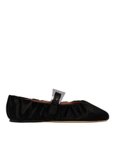 Black Sveva Pleated Ballet Flats - PARIS TEXAS WOMEN | PLP | Antonia