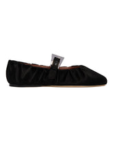 Black Sveva Pleated Ballet Flats | PDP | Antonia