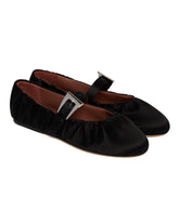 Black Sveva Pleated Ballet Flats - PARIS TEXAS WOMEN | PLP | Antonia