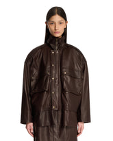 Brown Leather Coat - Women's jackets | PLP | Antonia