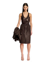 Brown Leather Sleeveless Top - Women's tops | PLP | Antonia