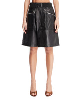 Black Leather Crossover Shorts | PDP | Antonia