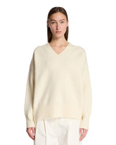 White V-Neck Sweater - Women's knitwear | PLP | Antonia