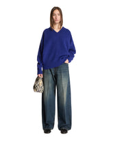 Blue V-Neck Sweater - Women's knitwear | PLP | Antonia