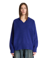 Blue V-Neck Sweater - Women's knitwear | PLP | Antonia