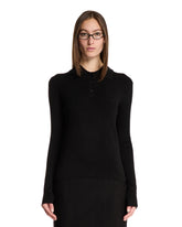 Black Knit Polo - ROHE WOMEN | PLP | Antonia