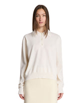 White Polo Collar Sweater - Women's knitwear | PLP | Antonia